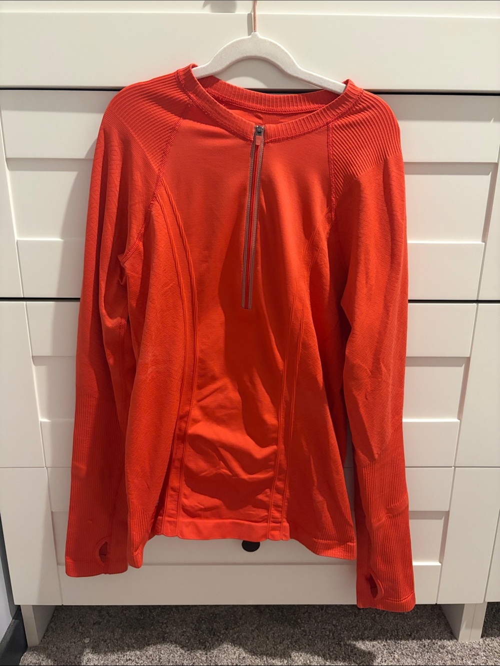 Athleta Bright Red Quarter-Zip Crew Sweater